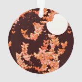 Band met vlinders - koraal, chocolade ornament (achterkant)