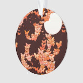 Band met vlinders - koraal, chocolade ornament (voorkant)