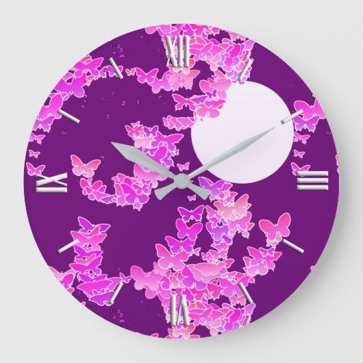 Band met vlinders - orchidee, amethyst grote klok (Voorkant)