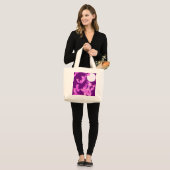 Band met vlinders - orchidee, amethyst grote tote bag (Voorkant (model))
