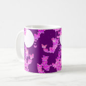 Band met vlinders - orchidee, amethyst koffiemok (Voorkant links)