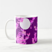 Band met vlinders - orchidee, amethyst koffiemok (Links)