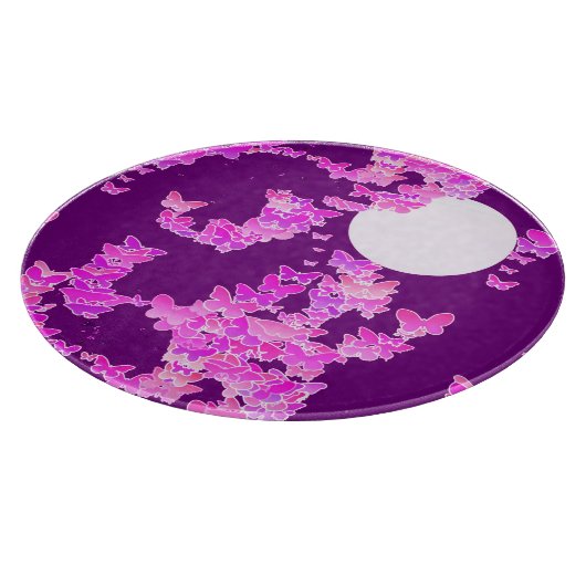 Band met vlinders - orchidee, amethyst snijplank (Hoek)