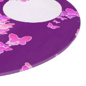 Band met vlinders - orchidee, amethyst snijplank (Hoek)