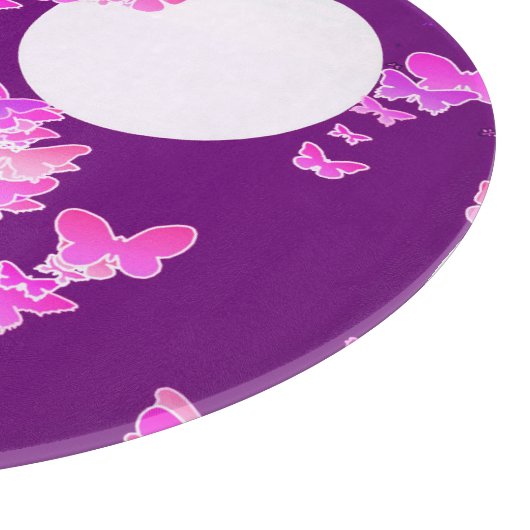 Band met vlinders - orchidee, amethyst snijplank (Hoek)