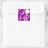 Band met vlinders - orchidee, amethyst vierkante sticker (Tas)