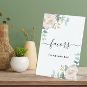 Band met witte florale eucalyptus greenery gunstig reclamebord met voetstuk