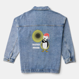 Band Moeder Baby Pinguïn Speelt Tuba Denim Jacket