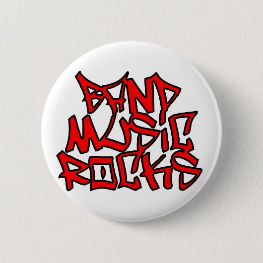 Band Music Rocks Ronde Button 5,7 Cm (Voorkant)