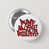 Band Music Rocks Ronde Button 5,7 Cm (Voorkant /achterkant)