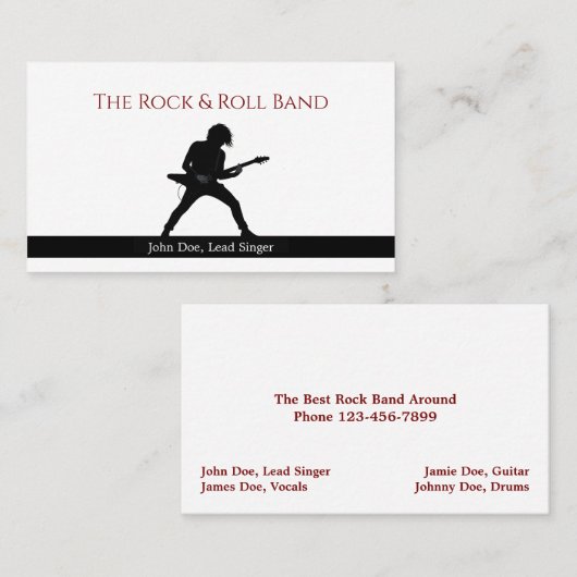 Band Musician Business Card Visitekaartje (Voorkant / Achterkant)