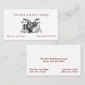 Band Musician Music Teacher Business Card Visitekaartje (Voorkant / Achterkant)