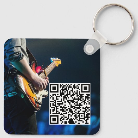 Band Muzikant QR code Advertentie Sleutelhanger (Achterkant)