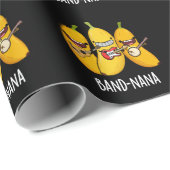 Band-nana Funny Fruit Banana Pun Dark BG Cadeaupapier (Rol Hoek)