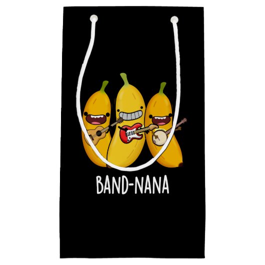 Band-nana Funny Fruit Banana Pun Dark BG Klein Cadeauzakje (Voorkant)
