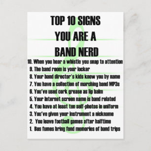 Band Nerd Top 10 Briefkaart
