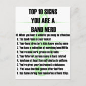 Band Nerd Top 10 Briefkaart (Voorkant)