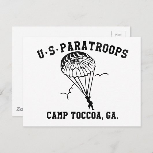Band of Brothers Currahee US Paratrooper Toccoa Briefkaart (Voorkant / Achterkant)