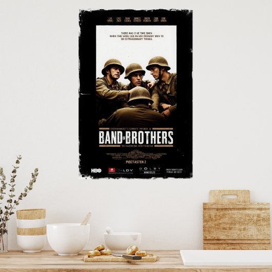 Band of Brothers movie poster featuring soldiers r (Keuken)