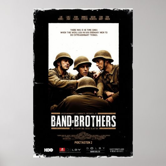 Band of Brothers movie poster featuring soldiers r (Voorkant)
