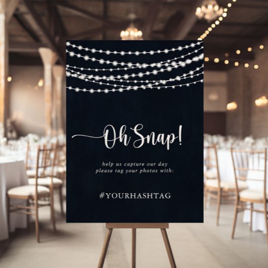 Band Oh Snap Rustic String Lights Sign Poster