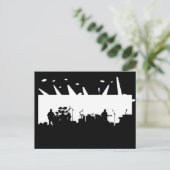 Band op het Silhouet B&W van het Overleg van het Briefkaart (Staand voorkant)
