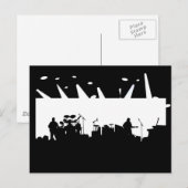 Band op het Silhouet B&W van het Overleg van het Briefkaart (Voorkant / Achterkant)