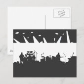 Band op het Silhouet B&W van het Overleg van het Briefkaart (Voorkant / Achterkant)