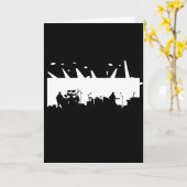 Band op Stage Concert Silhouette B&W Kaart (Gele Bloem)