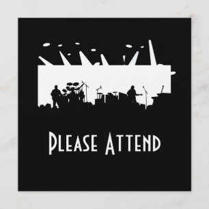 Band op Stage Concert Silhouette B&W Kaart