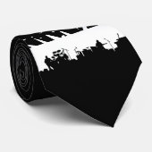 Band op Stage Concert Silhouette B&W Stropdas (Opgerold)