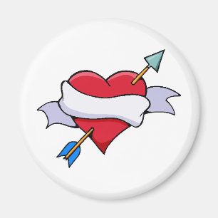 Band & Pijl-Valentijn Hart met lege banner Magneet