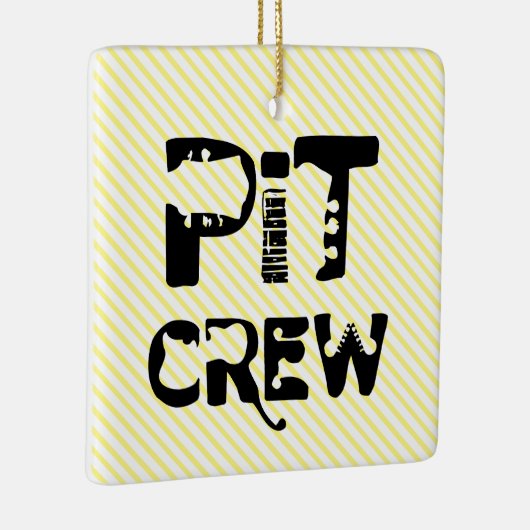Band Pit Crew Muzikale Tekst Keramisch Ornament (Rechts)