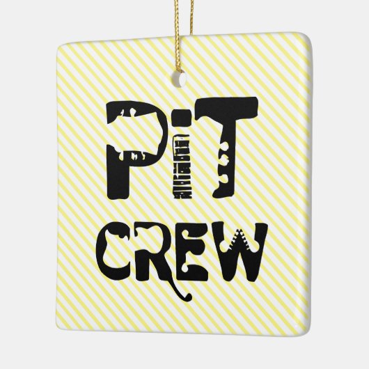 Band Pit Crew Muzikale Tekst Keramisch Ornament (Links)
