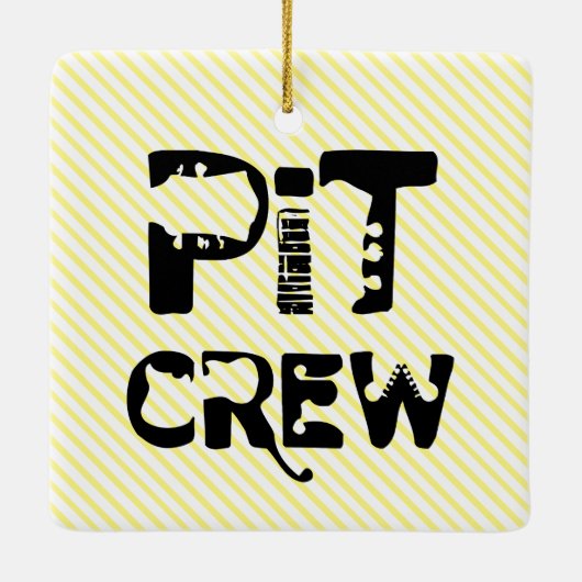 Band Pit Crew Muzikale Tekst Keramisch Ornament (Achterkant)