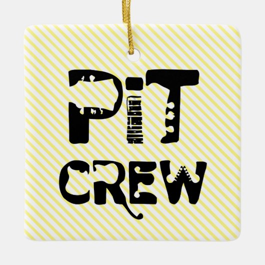 Band Pit Crew Muzikale Tekst Keramisch Ornament (Voorkant)