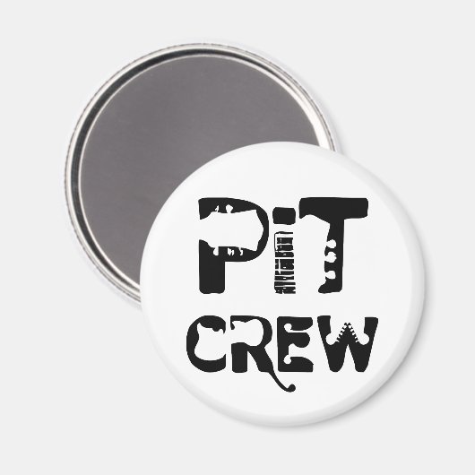 Band Pit Crew Muzikale Tekst Magneet (Voorkant / Achterkant)