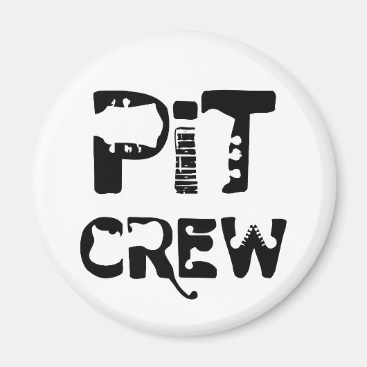 Band Pit Crew Muzikale Tekst Magneet (Voorkant)