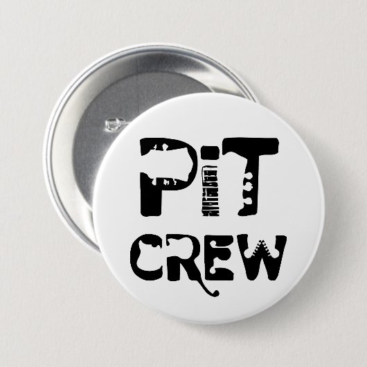 Band Pit Crew Muzikale Tekst Ronde Button 7,6 Cm (Voorkant /achterkant)