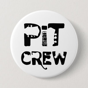 Band Pit Crew Muzikale Tekst Ronde Button 7,6 Cm
