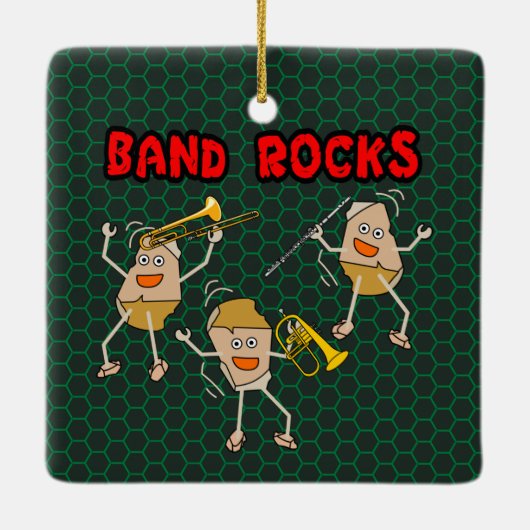 Band Rocks Keramisch Ornament (Achterkant)