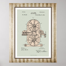 Band Saw Mill Patent Poster