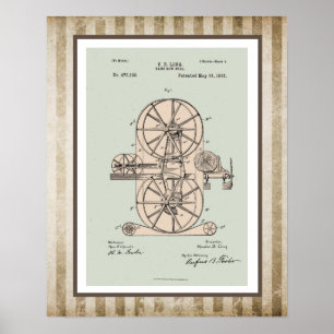  Band Saw Mill Patent Poster