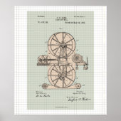  Band Saw Mill Patent Poster (Voorkant)