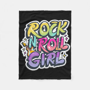 Band Shirten voor Kids Rock N Roll Girl Rock and R Fleece Deken