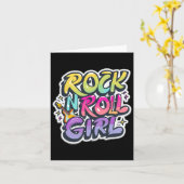 Band Shirten voor Kids Rock N Roll Girl Rock and R Kaart (Gele Bloem)