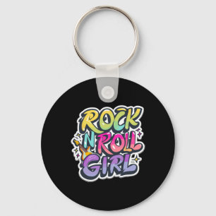 Band Shirten voor Kids Rock N Roll Girl Rock and R Sleutelhanger