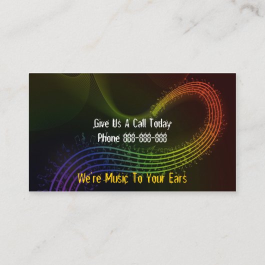 Band Singer Visitekaartje (Achterkant)