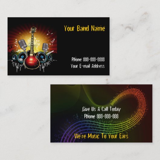 Band Singer Visitekaartje (Voorkant / Achterkant)