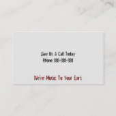 Band Singer Visitekaartje (Achterkant)